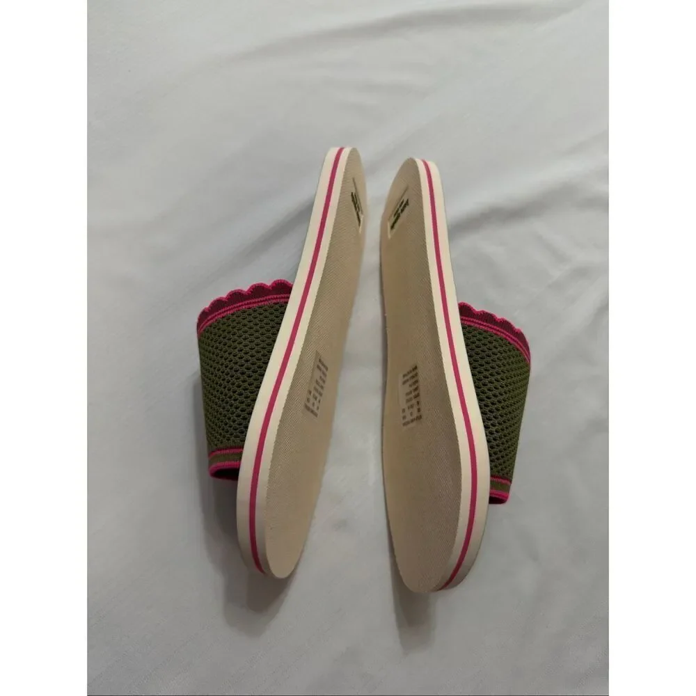 Kate Spade Festival Knit Green Pink Sandals Size 9 B New